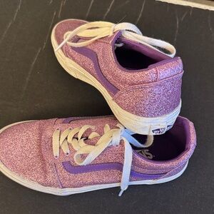 Vans Sparkly Purple Sneakers with White Accents